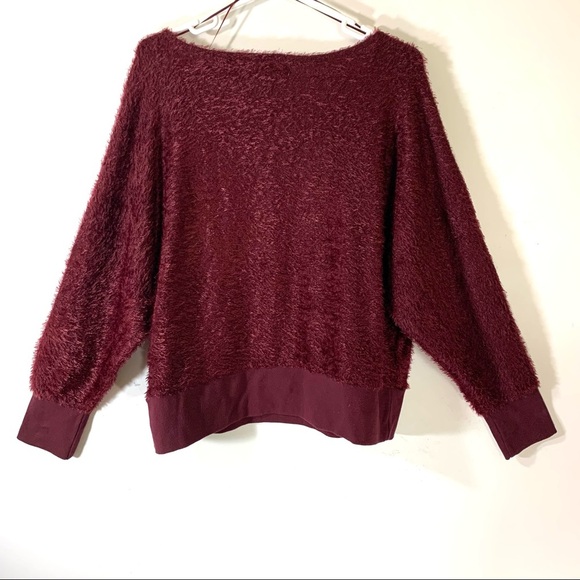 Nine West Plum Maddie plush Fringed Sweater NWT - Picture 5 of 11